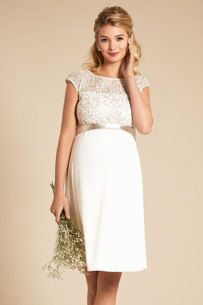 Umstandsbrautkleid mit Paillettenoberteil