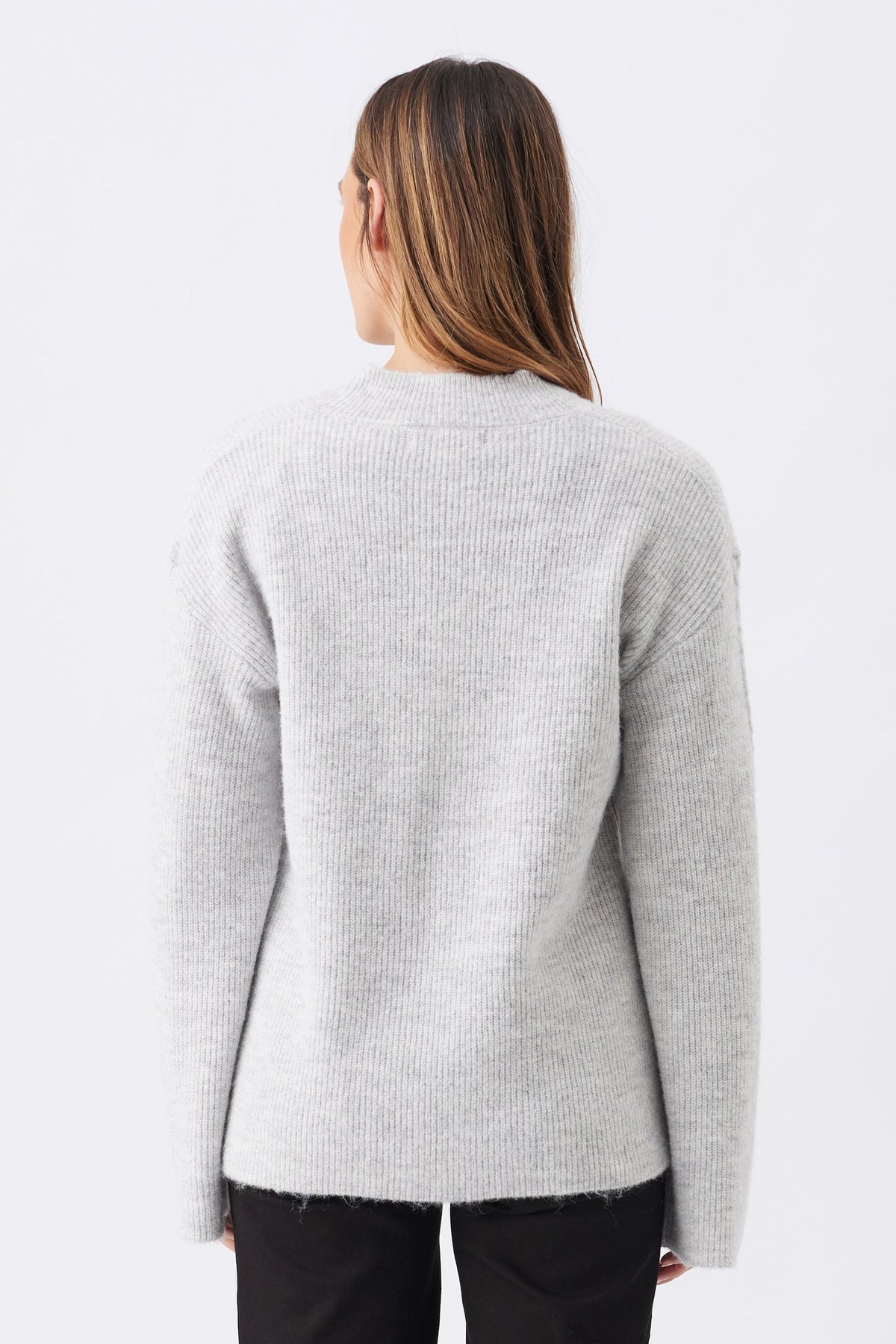 Umstandspullover aus Zopfstrick grau meliert RIP26AW20 3
