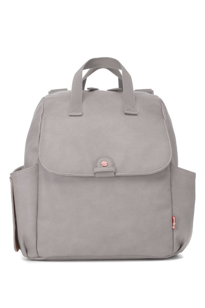 Wickelrucksack aus veganem Kunstleder grau