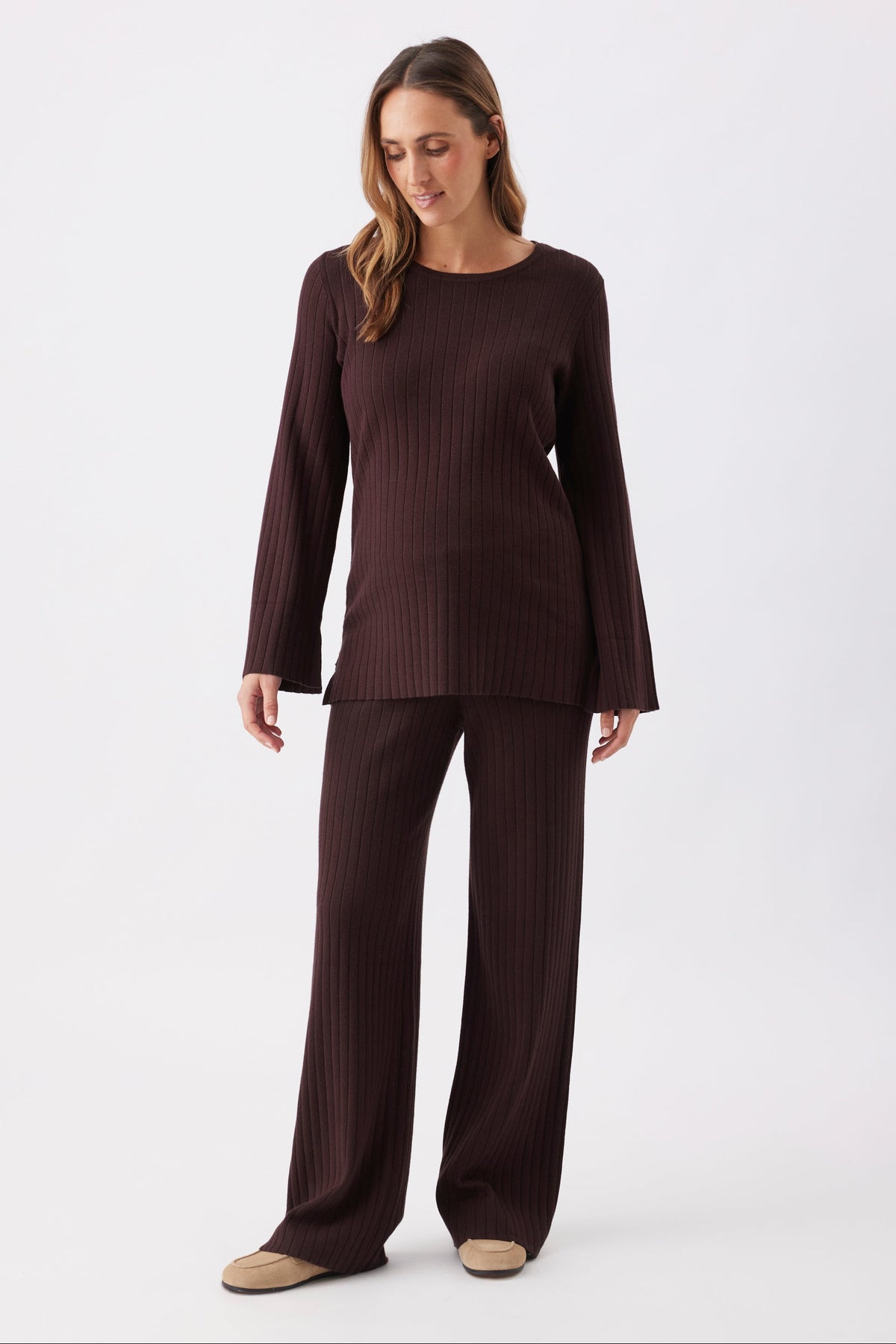 Wide Leg Umstandshose aus Ripp-Strick RIP26AW10 3