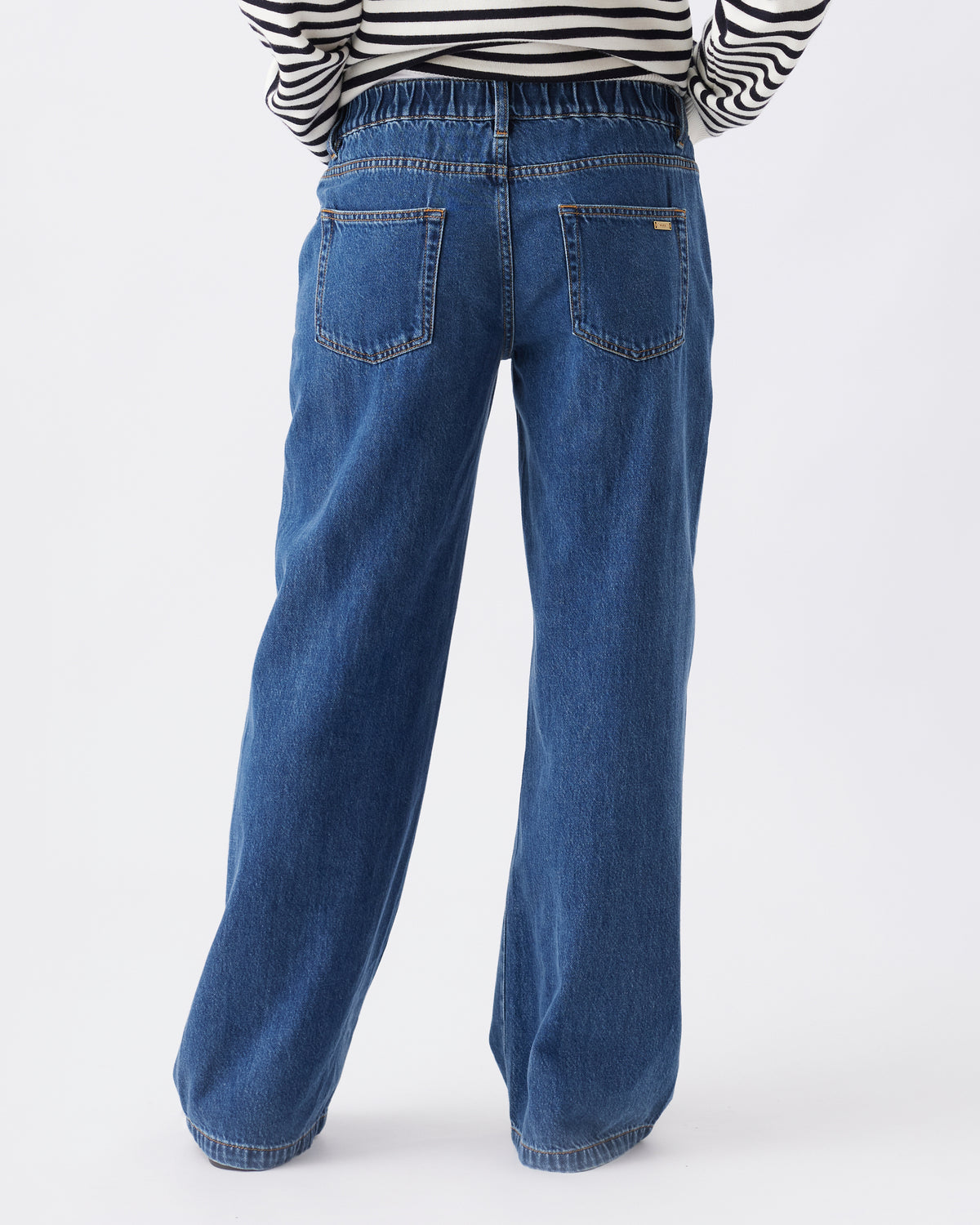 Wide Leg Umstandsjeans mit elastischem verstellbaren Bund dark wash RIP26AW02 6