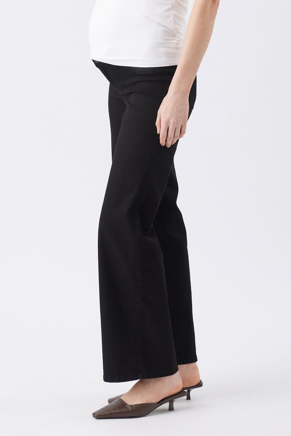 Wide Leg Umstandsjeans mit seitlichen Stretcheinsätzen schwarz RIP26AW15 5