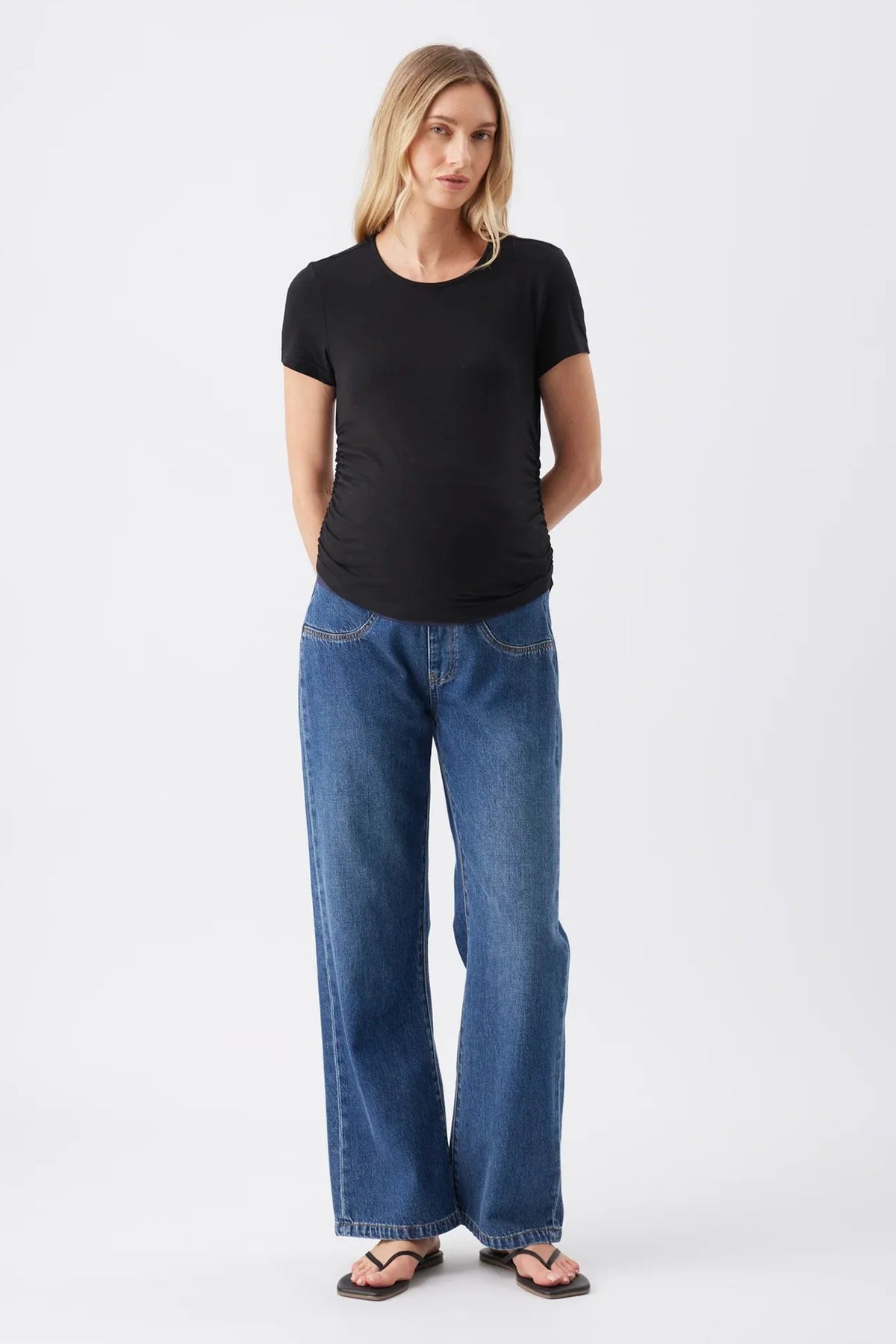Wide Leg Umstandsjeans mit Überbauchbund RIP26AW05 1