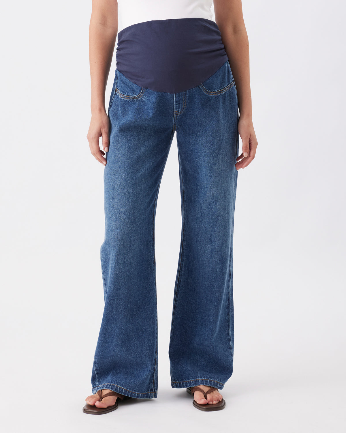 Wide Leg Umstandsjeans mit Überbauchbund RIP26AW05 6